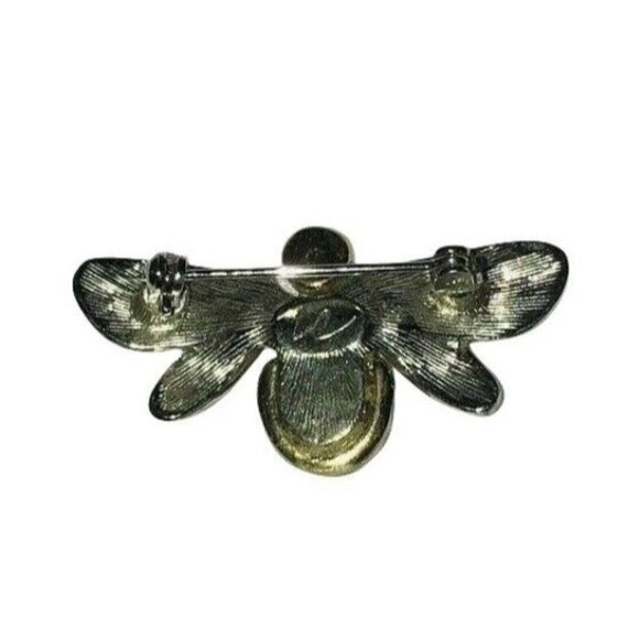 Laura Conrad Silver Gold Black Enamel Bumblebee Bee Signed Designer Pin Brooch - Picture 2 of 2